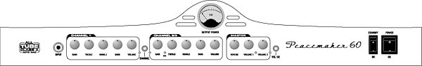 open zoom image for Ashdown Peacemaker 60 Guitar Combo Amplifier (60 Watts, 2x12 in.), Front Panel