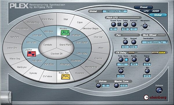 open zoom image for Steinberg PLEX Restructuring Synthesizer by Wolfgang Palm (Macintosh and Windows), Global