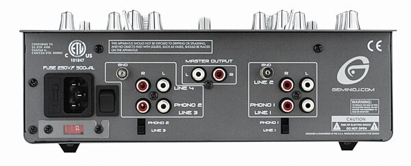 open zoom image for Gemini PMX04 10 in. 2-Channel DJ Mixer with Filter Effects, Back