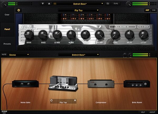 open zoom image for Line 6 POD Farm Platinum Guitar Effects Software (Mac and Windows), Screenshot - Flip Top