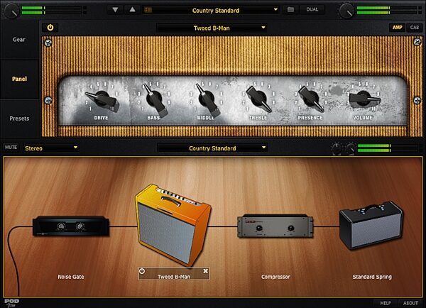 open zoom image for Line 6 POD Farm Platinum Guitar Effects Software (Mac and Windows), Screenshot - Tweed