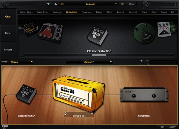open zoom image for Line 6 POD Farm Platinum Guitar Effects Software (Mac and Windows), Screenshot - Gearview