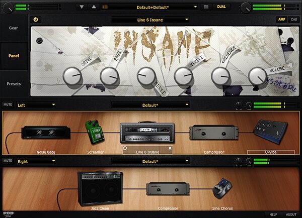 open zoom image for Line 6 POD Farm Platinum Guitar Effects Software (Mac and Windows), Screenshot - Insane