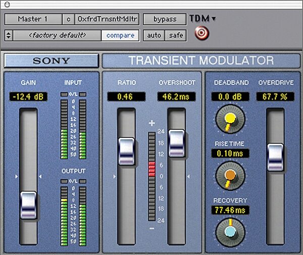 open zoom image for Sony Transient Modulator Plug-In for Pro Tools LE (Macintosh and Windows), Main
