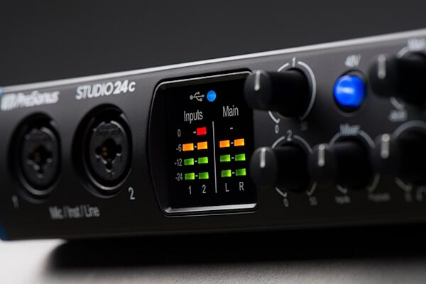 open zoom image for PreSonus Studio 24C USB-C Audio MIDI Interface, Detail Front