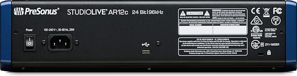 open zoom image for PreSonus StudioLive AR12c 14-Channel Mixer/USB-C Interface, New, Rear detail Back
