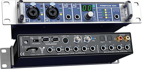 open zoom image for RME Fireface 400 FireWire Audio Interface, Ins and Outs