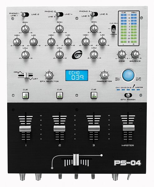 open zoom image for Gemini PS04 3-Channel 10 in. DJ Mixer with DSP Effects, Main