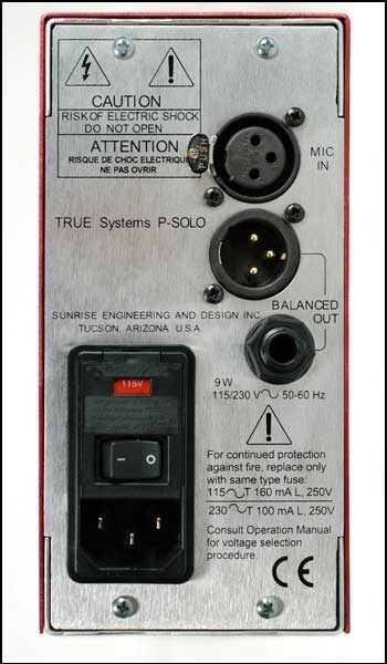open zoom image for True Systems P-Solo Microphone Preamp, Rear