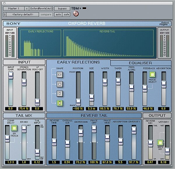 open zoom image for Sony Oxford Reverb for Pro Tools HD, Main