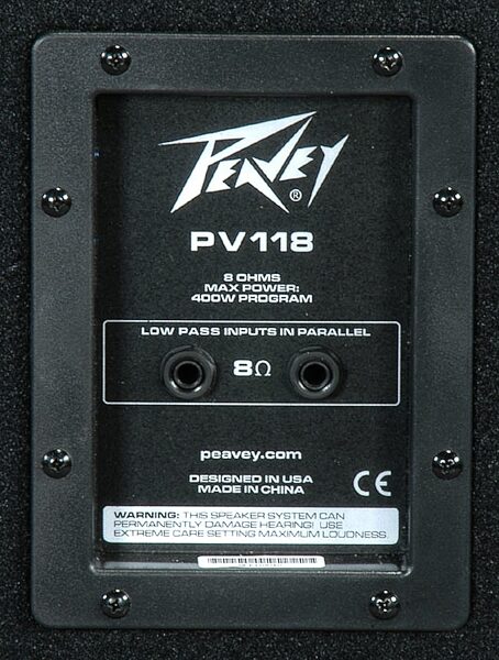 open zoom image for Peavey PV118 Passive Unpowered Subwoofer (1x18"), Single, Rear Panel