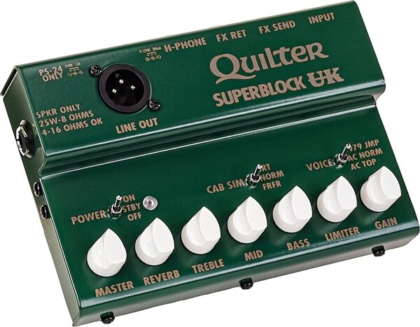 open zoom image for Quilter SuperBlock UK Pedalboard Amplifier (25 Watts), New, Action Position Back
