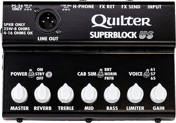 open zoom image for Quilter SuperBlock US Pedalboard Amplifier (25 Watts), New, Action Position Back