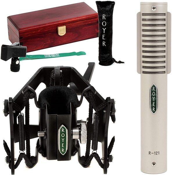open zoom image for Royer Labs R-121 Dynamic Passive Ribbon Microphone, Single Microphone, Bundle with RSM-SS1 Sling-Shockmount, Action Position Back