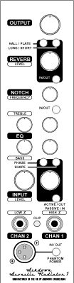 open zoom image for Ashdown Acoustic Radiator 1 Acoustic Guitar Amplifier (60 Watts, 1x8 in.), Front Panel
