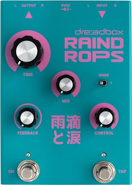 open zoom image for Dreadbox Raindrops Hybrid Stereo Delay Pedal, New, Action Position Back