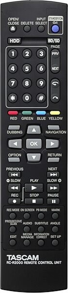 open zoom image for TASCAM BD-R2000 HD, Blu-ray, and DVD Recorder, Remote