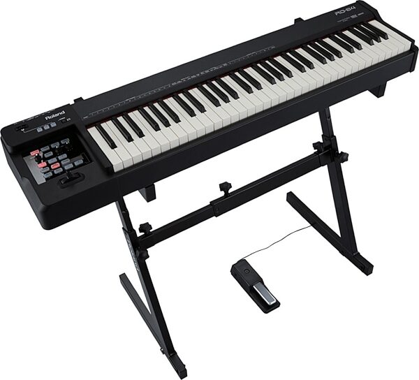 open zoom image for Roland RD-64 Portable Digital Piano, Angle on Stand
