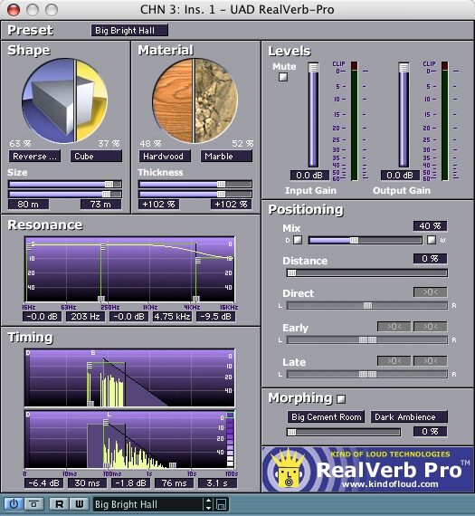 open zoom image for Universal Audio UAD1 Project Pak DSP Card (Macintosh and Windows), RealVerb Pro