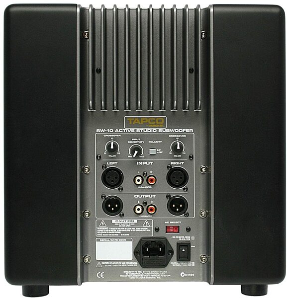 open zoom image for Tapco by Mackie SW10 Active Subwoofer (1x10 in.), Rear