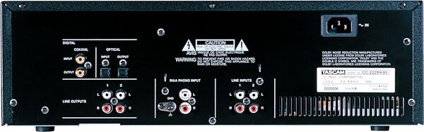 open zoom image for TASCAM CC222mkIII CD Recorder and Cassette Combo, Rear