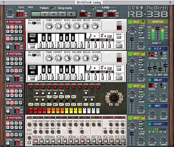 open zoom image for Propellerhead Rebirth (Macintosh and Windows), Screen Shot