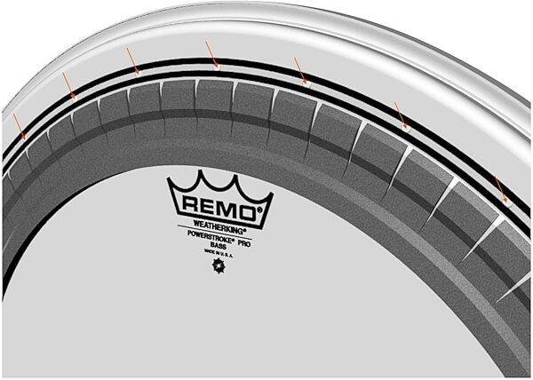 open zoom image for Remo Coated Powerstroke Pro Bass Drumhead, Welds