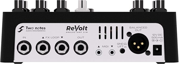 open zoom image for Two Notes ReVolt Guitar 3-Channel Analog Amp Simulator Preamp Pedal, New, Action Position Back