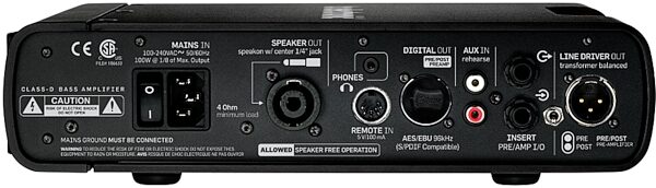 open zoom image for TC Electronic RH750 Bass Amp 2.0 Head (750 Watts), Rear