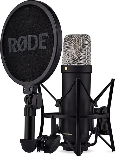 open zoom image for Rode NT1 5th Generation Hybrid XLR/USB Condenser Microphone, Black, Action Position Back