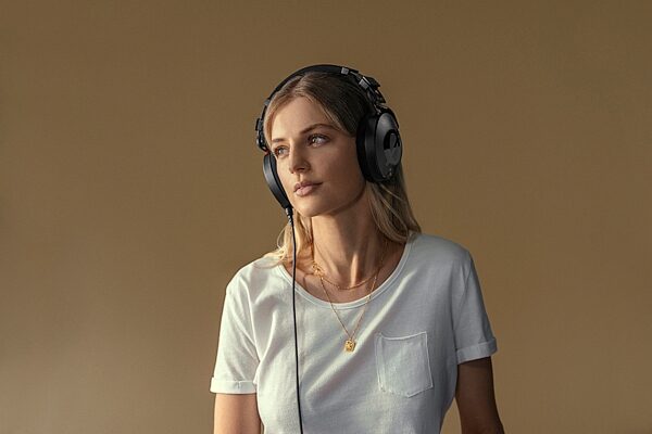 open zoom image for Rode NTH-100 Over-Ear Monitor Headphones, Black, Action Position Back