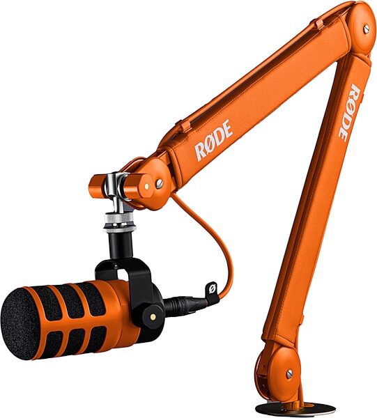 open zoom image for Rode PSA1 Plus Swivel-Mount Studio Arm Microphone Stand, Orange, Action Position Back