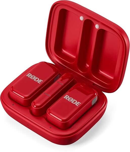 open zoom image for Rode Wireless Micro USB-C Compact Wireless Microphone System, Red, Open Box (Like New), Action Position Back