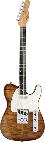 open zoom image for Michael Kelly 1953 Electric Guitar, Ebony Fingerboard, Caramel Burst, Action Position Back