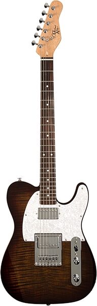 open zoom image for Michael Kelly '53 DB Flame Maple Electric Guitar, Ebony Fingerboard, Dark Tiger's Eye, Open Box (Very Good), Action Position Back