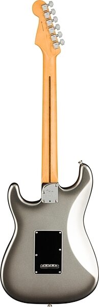 open zoom image for Fender American Pro II HSS Stratocaster Electric Guitar, Rosewood Fingerboard (with Case), Mercury, Action Position Back