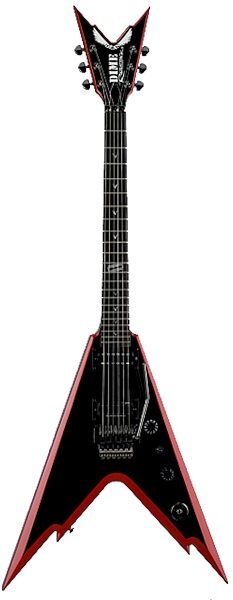 open zoom image for Dean Razorback V Electric Guitar (with Case), Classic Black with Red Bevels