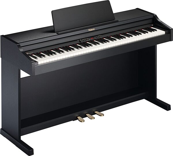 open zoom image for Roland RP-301 Digital Home Piano with Stand, Satin Black Angle