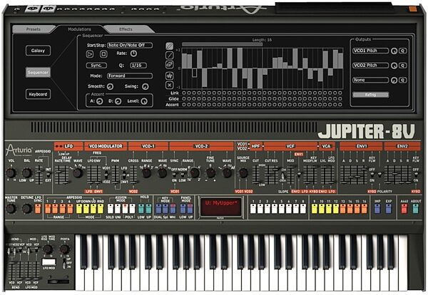 open zoom image for Arturia Jupiter 8 V Software Synth (Macintosh and Windows), Screenshot 2
