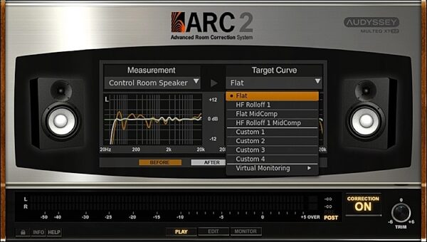 open zoom image for IK Multimedia ARC 2 Advanced Room Correction System Software, Screenshot Correction Curve