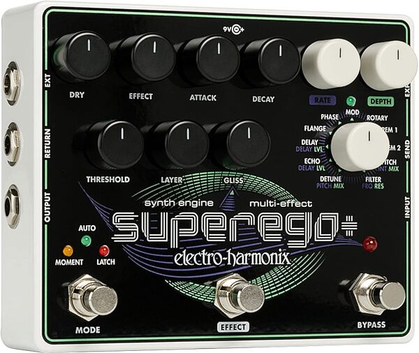 open zoom image for Electro-Harmonix Superego Plus Synth Multi-Effects Pedal, New, Action Position Back