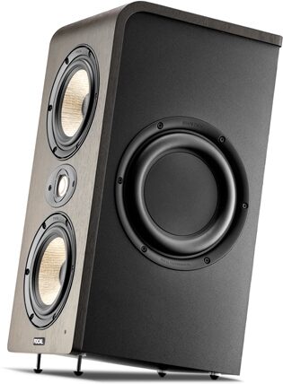 open zoom image for Focal Shape Twin Dual Powered Studio Monitor, Single Speaker, Dark Walnut, Angled Front