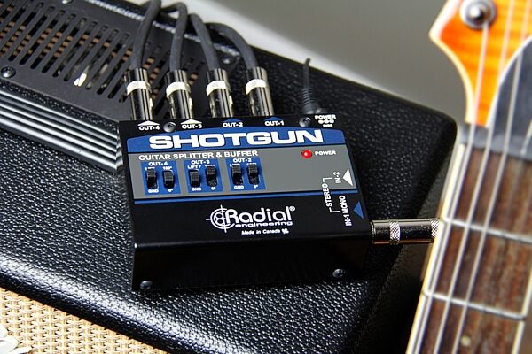 open zoom image for Radial Engineering Shotgun 4 Output Guitar Splitter, New, Action Position Back