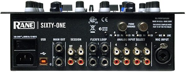 open zoom image for Rane SIXTY-ONE Mixer for Serato Scratch Live, Rear