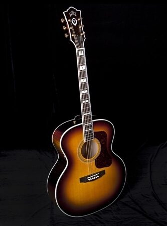 open zoom image for Guild F50 Jumbo Acoustic Guitar (with Case), Antique Burst Glamour