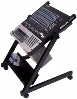open zoom image for QuikLok RS958 14-Space Tilt-Adjustable Rack Stand with Locking Casters, In Use
