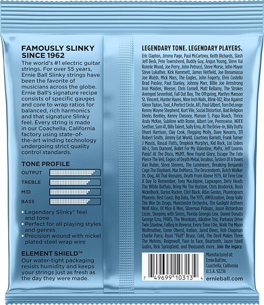 open zoom image for Ernie Ball Primo Slinky Electric Guitar Strings, Single, Action Position Back