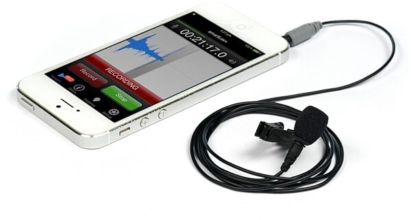 open zoom image for Rode smartLav+ Lavalier Microphone for iOS, Open Box (Very Good), In Use with iPhone