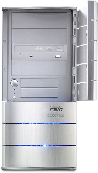 open zoom image for Rain Recording Solstice Quad Core Desktop Audio Computer, Front Open