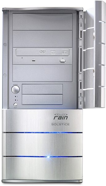 open zoom image for Rain Recording Solstice Dual Core Desktop Audio Computer, Front Open